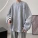 2025 New Sweater Hong Kong Style Men's Spring And Autumn Trendy Brand Handsome Loose Crew Neck Bottoming Shirt Autumn Design Top_viptrois.com