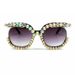 European And American Trendy Diamond Studded Sunglasses, Women's Personalized Sunglasses, All Match Half Frame Cross Border Supply Sunglasses_viptrois.com