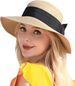 Beach Sun Straw Hats For Women, UPF 50+ UV Sun Protection Wide Brim Summer Straw Hat Foldable Packable Roll Up Cap_viptrois.com