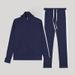 Men's 2-Piece Casual Sportswear Set With Contrast Zipper Stand Collar Jacket & Long Pants_viptrois.com