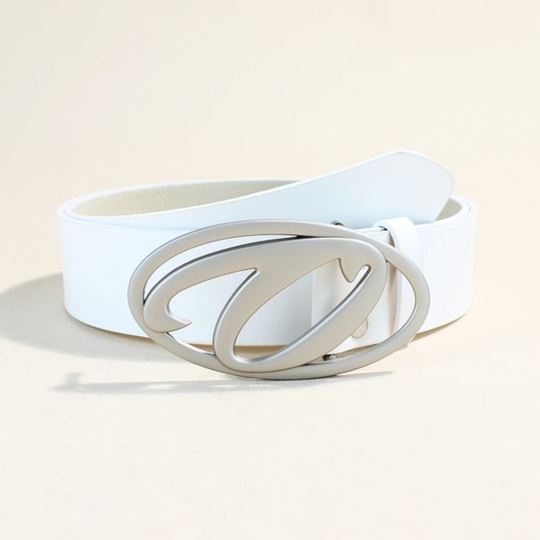 Oval Asphalt Metal Ellipse Buckle Belt - Vintage Washed Metal Snap Closure Unisex Fashion Accessory_viptrois.com