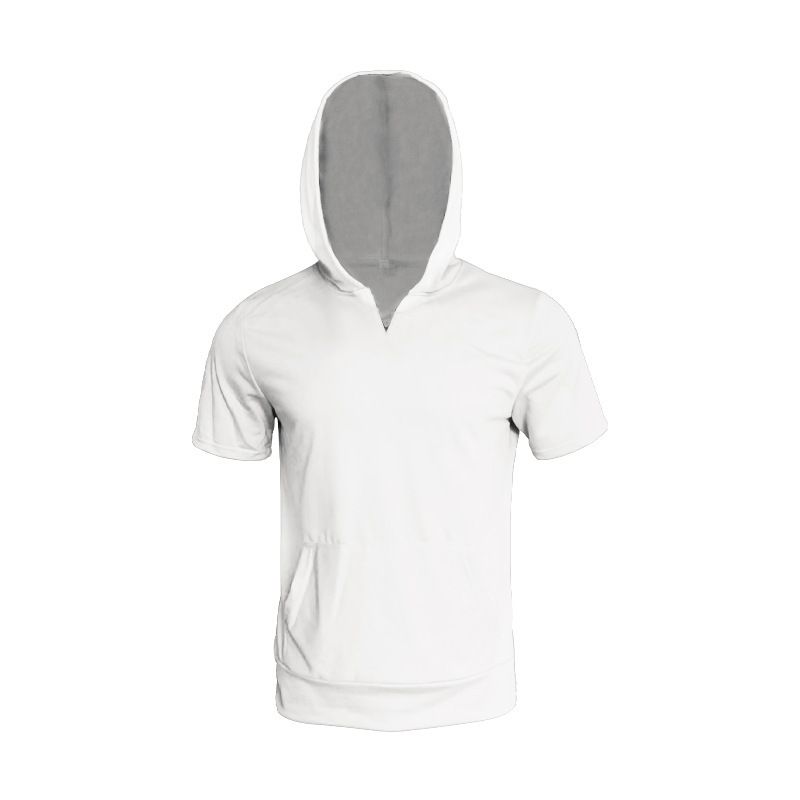 Summer Men's Loose Vest New Casual Hooded Sports T-shirt Short Sleeved Men_viptrois.com