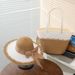 Women's Straw Hats Large Brim Straw Hat Women's Summer Flat Brim Dome Show Face Small Visor All Match Travel Beach Hat Straw Hat_viptrois.com