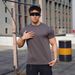 Men's Clothin Loose Fitness Short Sleeved Men's Basketball Autumn Running Training Solid Color Solona Stretch Sports T Shirt_viptrois.com