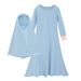 Kids’ Clothing Girls Spring And Autumn Long Sleeve Solid Color Dress + Headscarf 2 Piece Children's Clothing_viptrois.com