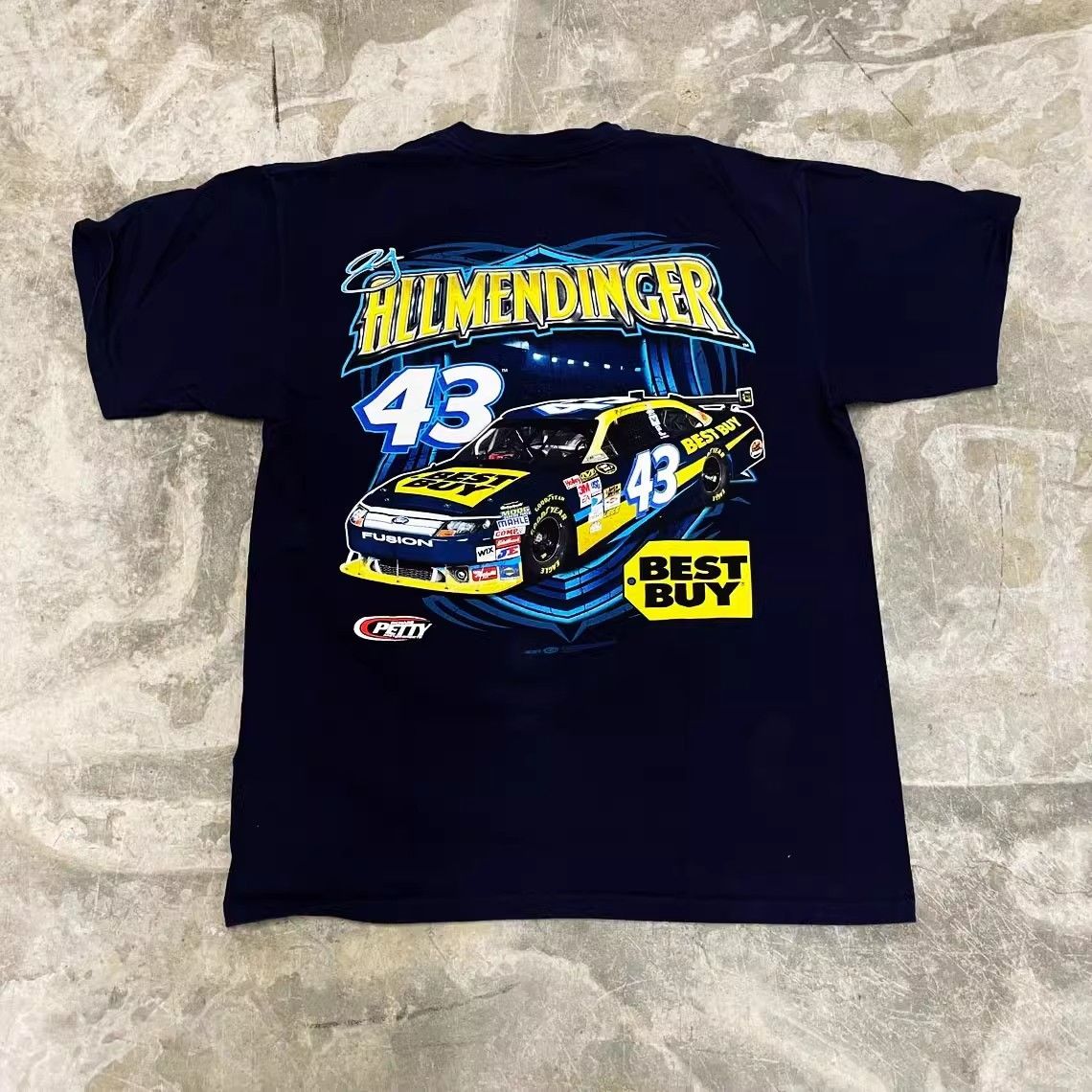 300g Heavy Xinjiang Cotton American Vintage Trendy Brand Racing Design Sense Loose Personality Short-sleeved T-shirt_viptrois.com