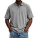 Men's Vintage Washed Cotton Short Sleeve Polo Shirt – Casual Button-Up Shirt In Retro Colors_viptrois.com