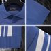 Men's Clothing Summer New Vertical Striped Polo Shirt Knitted Sweater Short Sleeved Slim Fit Business Lapel T Shirt_viptrois.com