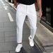 Summer Men's Slim Fit Cropped Casual Pants Solid Color Business Style Slim Straight Leg Dress Pants Trendy Versatile_viptrois.com