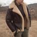 Men's Faux Shearling Bomber Jacket – Premium Suede-Lined Winter Coat With Thermal Insulation (Black/Dark Brown, Sizes S-5XL)_viptrois.com