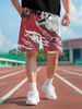 Unbeatable Quality American Men's Street Versatile Wave Printed Trendy Brand Fitness Running Sports Basketball Shorts, Shorts_viptrois.com