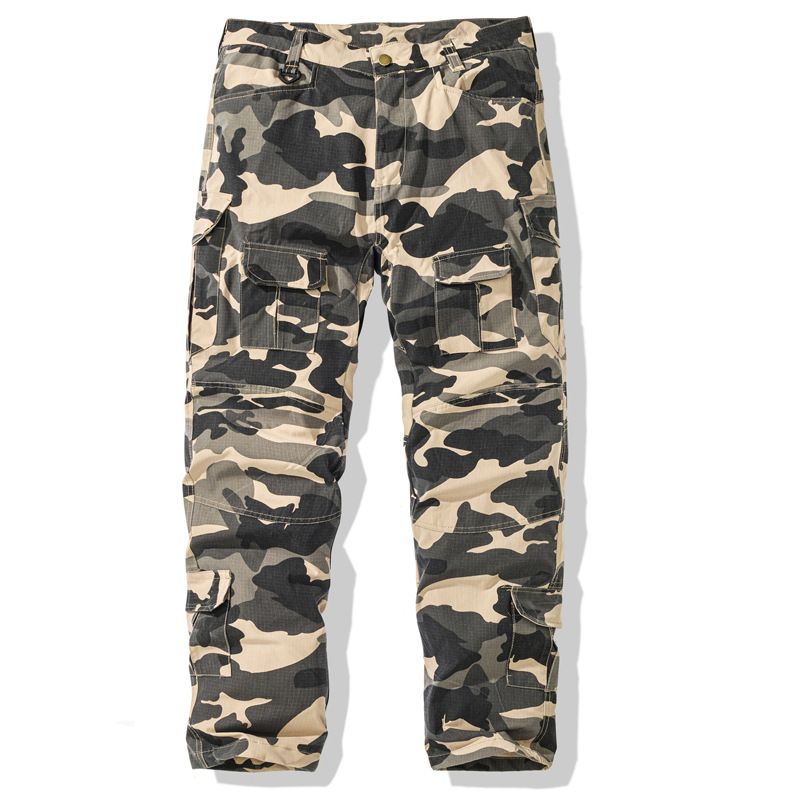 Men's Clothing Plus Size Casual Cargo Pants, All Seasons, Versatile Camouflage Straight Leg Pants_viptrois.com