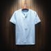 Men's Clothing Linen Blend Short Sleeve T-Shirt Relaxed Fit Vintage V-Neck Breathable Casual Top (White, Black, Sky Blue, Navy, Gray Blue, Khaki)_viptrois.com