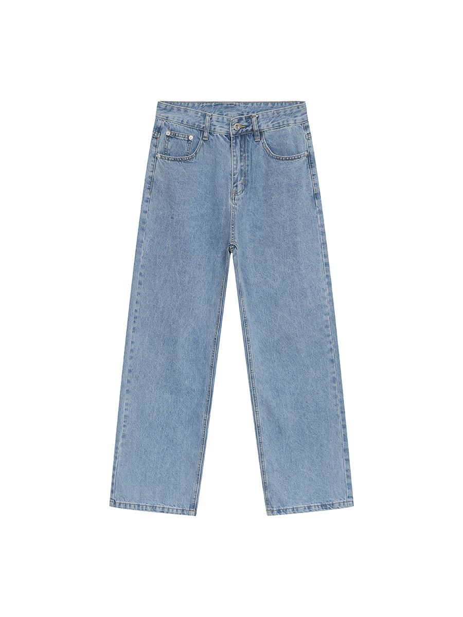 Men's Clothing Spring New Products Hong Kong Style Simple Classic Basic Washed Light Color Jeans Trend_viptrois.com