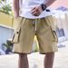 Men's Clothing Nylon Elastic Waist Large Pockets Shorts_viptrois.com
