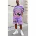 Men's Clothing 3D Street Hip Hop Summer Style Loose Two Piece Set Full Body Casual Sporty Letter Monogram For Formal & Casual_viptrois.com