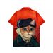 Men's Clothing Small Fresh Trendy Brand Personality Creative Design Casual Student Loose Short Sleeved Shirt Men's Beach Flower Shirt Women_viptrois.com