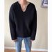 Pure Autumn Winter French Style Large V-Neck Knitted High-End Loose Long Sleeve Sweater For Men With Design Sense Solid Color_viptrois.com
