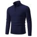 Men's Clothing Long Sleeve Sweater Semi-Turtleneck Zip-Up Knit Sweater Long Sleeve Casual Pullover For Spring & Autumn (Multiple Colors & Sizes)_viptrois.com