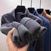 Men's Clothing Half Zipper Sweatshirt Men's Fleece Half-Zip Sweatshirt Winter Warm Thickened Stand Collar Pullover Soft Touch Thermal Top_viptrois.com