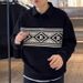 Loom Loom Autumn Winter New Cashew Flower Classic Heavyweight Turn-down Collar Sweatshirt Men's Trendy Versatile Long Sleeve Base_viptrois.com
