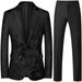 Modern Men's Business Casual Suit Set Inspired Slim Fit Wedding & Party Blazer With Contrast Pants (Rose/Blue/White/Silver/Red/Green/Black)_viptrois.com
