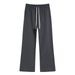 Streetwear Heavyweight 430g Cotton Pants – Relaxed Fit, Drawstring Waist, Spliced Flared Hem (Paris Pink/Black/Ash Grey, S-XXL, Oversized)_viptrois.com