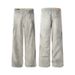 Men's Clothing Distressed Dirty White Jeans Men And Women Loose Deconstructed Design Straight Washed Wide Leg Pants_viptrois.com