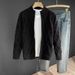 Men's Casual Knit Cardigan - Lightweight Stand Collar Sweater, Breathable & Machine Washable, Grey/Black/Beige, Sizes M-XXXL_viptrois.com