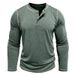Unbeatable Quality 2025 Autumn And Winter Plus Long Sleeved T-shirt Men's Henry Shirt Four Button Top_viptrois.com