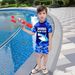 Boys Suit Summer Shark Pullover Shorts Two Piece Suit European And American Fashion Quick Drying Children's Beach Swimsuit Suit_viptrois.com