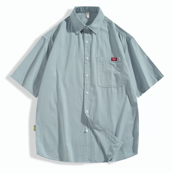 Mingge | 2025 Spring/summer New Workwear Short Sleeved Men's Trendy Brand Versatile Loose Casual Shirt_viptrois.com