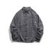 Street Plaid Contrasting Long Sleeved Shirt For Men And Women, Retro Loose Style Couple Casual Jacket_viptrois.com