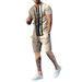 2025 Summer Round Neck Short Sleeve Shorts 3D Printing Slim Fit Casual Sports Set Men's_viptrois.com