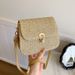 Women's Bags Weaving Fashion Version Spring New Versatile Shoulder Messenger Bag Lock Buckle Stylish Small Square Bag Version_viptrois.com