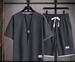 Summer New Waffle Men's Korean Loose Youth Cool Short Sleeve Shorts Casual Two Piece Set Fashion_viptrois.com