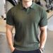 Men's Clothing Summer Slim Fit Light Mature Thin Lapel Short Sleeve Knitted Polo Shirt Men's High End Casual Handsome T Shirt Half Sleeve T Shirt_viptrois.com