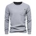 Autumn European High Quality Round Neck Pocket Waffle Long T Top Men's T-Shirt_viptrois.com