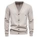 Loom Solid Color Cross-Bord Cardigan Men's Autumn Wint High-Quality Business European And Amican New 2024 Knitted_viptrois.com
