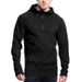 Men's Clothing New Long Sleeved Stand Up Collar Casual Pullover Hooded Half Zip Block Plus Velvet Sweatshirt_viptrois.com