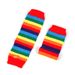 Unisex Colorful long gloves Holiday Party Party Rainbow wrist sleeve Fingerless gloves Colorful striped sleeves_viptrois.com