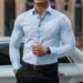 Men's Shirt Business Casual Four Sided Stretch Printing Thin Anti Wrinkle Shirt Men's Long Sleeve_viptrois.com