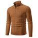 Men's Clothing Knitted Sweater Men's Semi-Turtleneck Zip-Up Knit Sweater Long Sleeve Pullover Casual Slim Fit Comfortable For Spring Autumn_viptrois.com