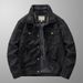 Men's Clothing Spring And Autumn Men's Thin Suede Jacket Men's Retro Hong Kong Style Workwear Lapel Top_viptrois.com