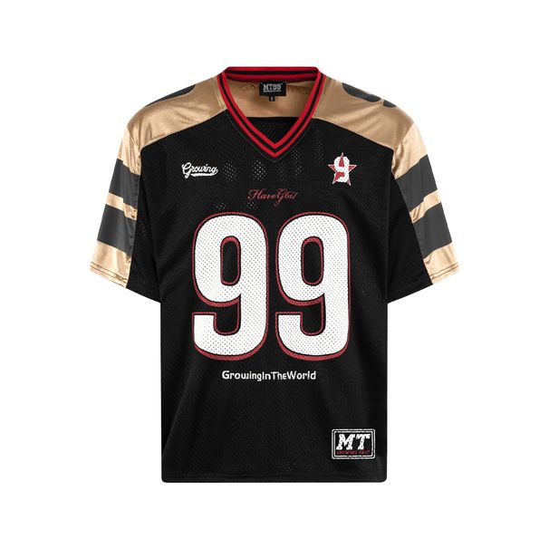 Men's Clothing Street Trend Mesh Alphanumeric Jersey Summer Personality Niche Short Sleeved T Shirt_viptrois.com