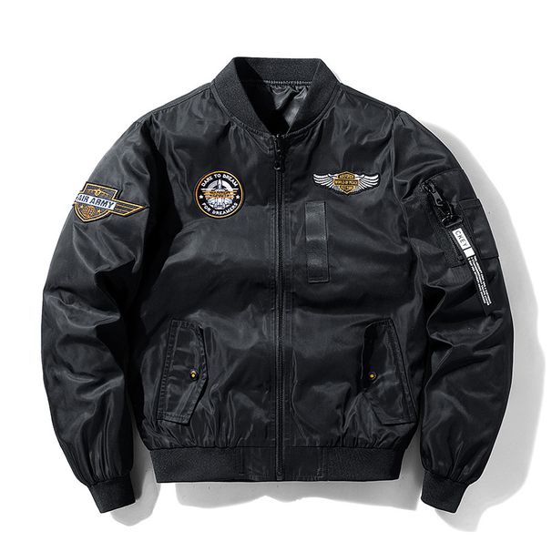Men's Reversible Streetwear Bomber Jacket – Slim-Fit Stand Collar Aviator Coat With Zipper Details (Regular/Long Sleeve, S-7XL)_viptrois.com