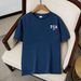 American Printed Short-sleeved T-shirt, Summer Loose Basic Top_viptrois.com