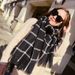 Unisex Black and white plaid scarf Red plaid scarf air conditioner shawl_viptrois.com