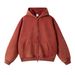 Men's Clothing Vintage Wax-Dye Fleece Hoodie – Oversized Streetwear Jacket With Dual-Zip Closure, 360g Cotton Blend, Wax-Resist Wash & Distressed_viptrois.com