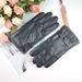 Three striped for men in autumn winter, warm plush, cold and windproof, riding motorcycles, PU leather three line gloves_viptrois.com